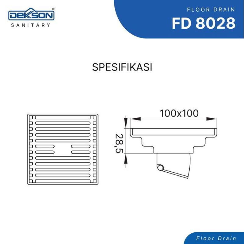 FLOOR DRAIN SUS 304 DEKKSON FD 8028  SSS 5