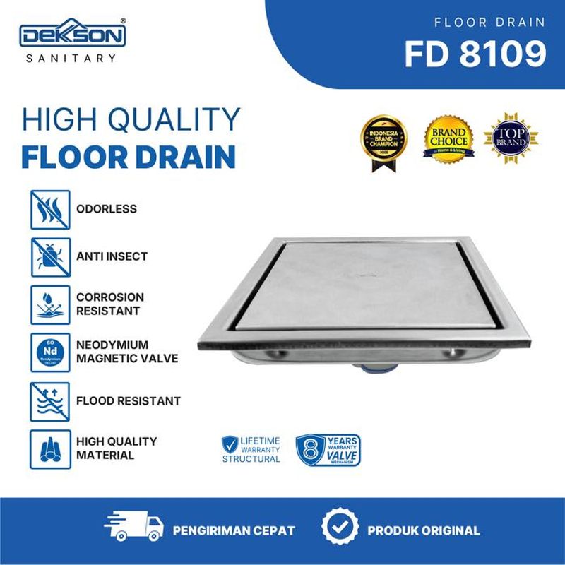 FLOOR DRAIN SUS 304 DEKKSON FD 8109  SSS 6