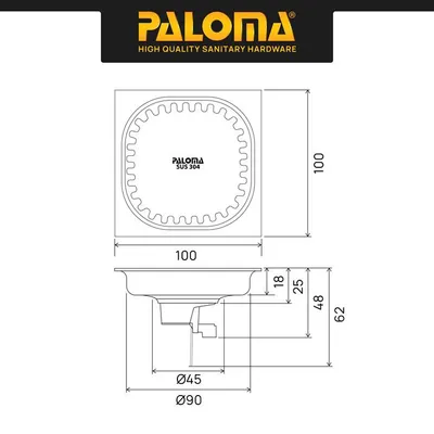 PALOMA FLOOR DRAIN 3202 SSS 6