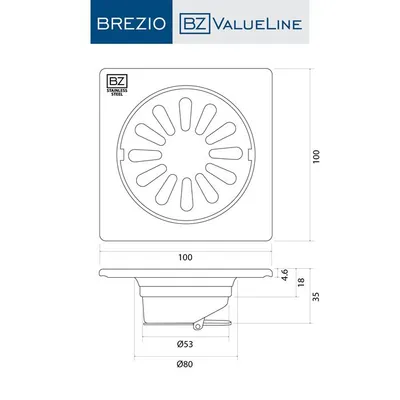 BREZIO FLOOR DRAIN BREZIO 1602 SSS 6