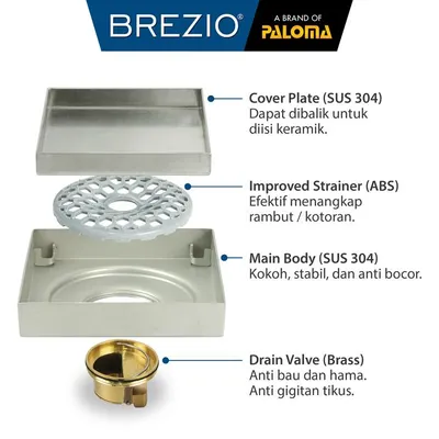 BREZIO FLOOR DRAIN BREZIO 1802 SSS 6