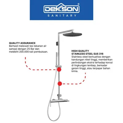 SHOWER SET 3 FUNCTION SUS 316 DEKKSON SS 8672-3 SSS 6