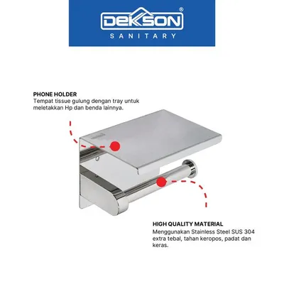 TISSUE + PHONE HOLDER DOUBLE SUS 304 DEKKSON TH 1599 MB 3