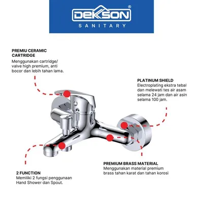 SHOWER BATHTUB MIXER 2 FUNCTION DEKKSON BBM 8135-2 CP 2