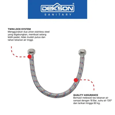 BRAIDED SHOWER HOSE SUS 304 DEKKSON BSH 002HD-300 SSS 2