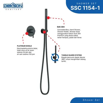 SHOWER SET CONCEALED SUS 304 DEKKSON SSC 1154-1 SSS 3
