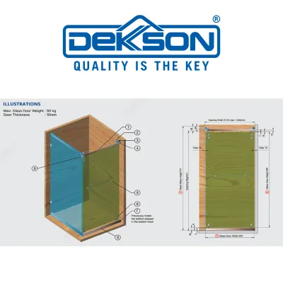 SLIDING SHOWER GLASS DEKKSON SS8490 TRACK 1.2M PSS 2