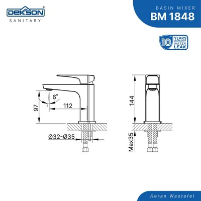 BASIN MIXER DEKKSON BM 1848 GP 7