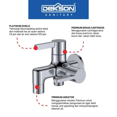 WALL TAP BRASS DEKKSON LINEA WT 2133-2 BR CP 2