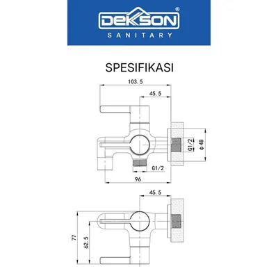 WALL TAP BRASS DEKKSON LINEA WT 2133-2 BR CP 3