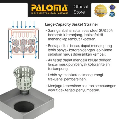 FLOOR DRAIN PALOMA 2201SD SATIN DURASEAL 4
