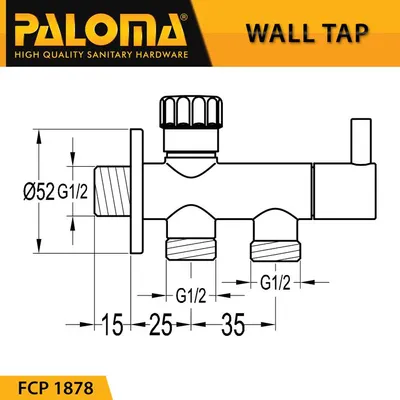 EOLICA 1/2"2-WAY TRIANGLE VALVE 1878 CHROME 3