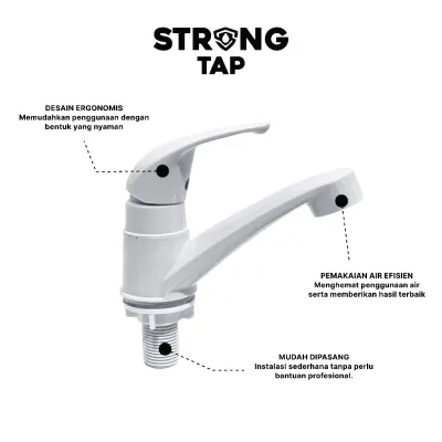 BASIN TAP PLASTIC STRONG TAP BT 8390 WH 2