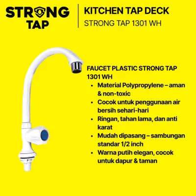 KITCHEN TAP DECK PLASTIC STRONG TAP KTD 1301 WH 3