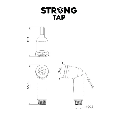 JET SHOWER SET+STOP VALVE STRONG TAP JSS 8120SV WH 4