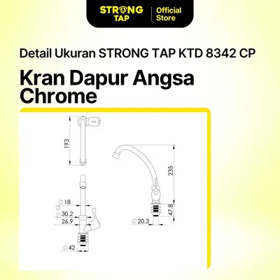 KITCHEN TAP DECK PLASTIC STRONG TAP KTD 8342 CP 4