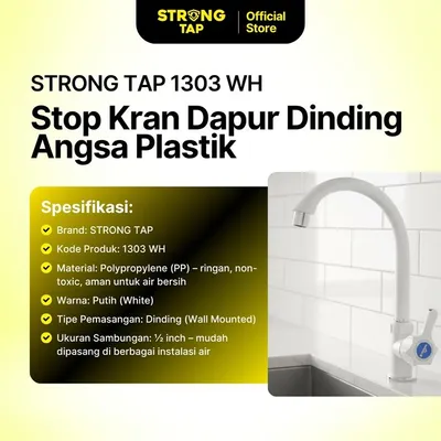 KITCHEN TAP WALL PLASTIC STRONG TAP KTW 1303 WH 2