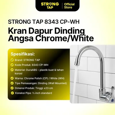 KITCHEN TAP WALL PLASTIC STRONG TAP KTW 8343 WH 2