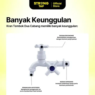 WALL TAP 2 OUT PLASTIC STRONG TAP WT 5514 WH 5