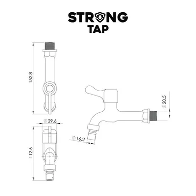 WALL TAP PLASTIC STRONG TAP WT 2004 CP 3
