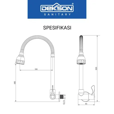 KITCHEN TAP WALL 2 OUT DEKKSON KTW 1002-2 CP 3