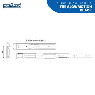FURNITURE BALL BEARING DEKKSON FBB DT45 400MM SLOWMOTION GALV 3