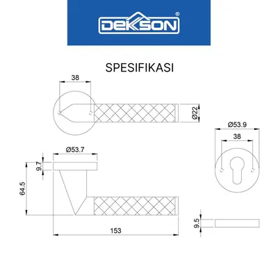 HANDLE DEKKSON LUXURIOUS LHR L8403 GUN METAL 4