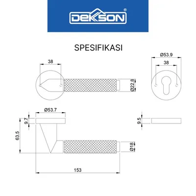 HANDLE DEKKSON LUXURIOUS LHR L8410 GUN METAL 4