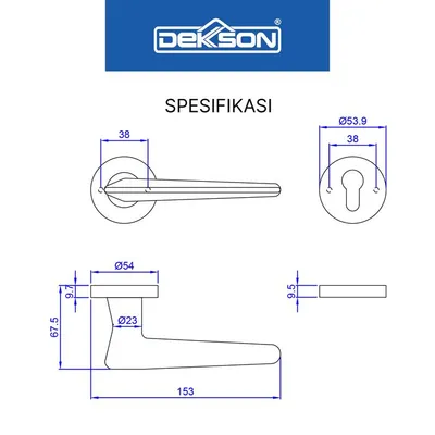 HANDLE DEKKSON LUXURIOUS LHR L8413 GUN METAL 4