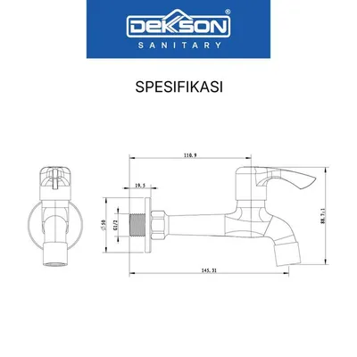 WALL TAP LONG DEKKSON WT 1202L GM 3