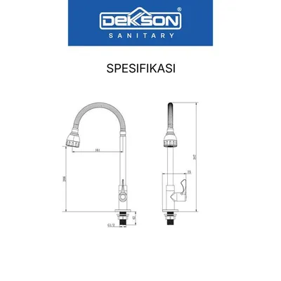 KITCHEN TAP DECK 2 DEKKSON CURVO KTD 1001-2 CP 3