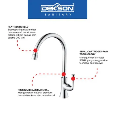 KITCHEN TAP DECK DEKKSON LYRA KTD 2318-K GM 3