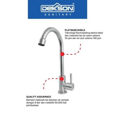 KITCHEN TAP DECK SUS 304 DEKKSON KTD 8001  SSS 2