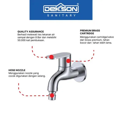 WALL TAP BRASS DEKKSON STADIA WT 2143-H BR CP 2