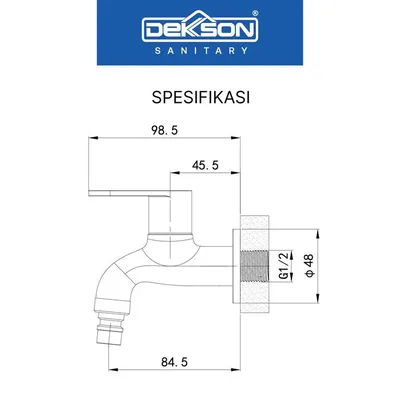 WALL TAP BRASS DEKKSON STADIA WT 2143-H BR CP 3