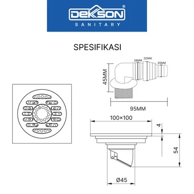 FLOOR DRAIN DEKKSON FD 9901 BR MB BLST 5