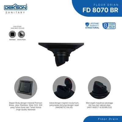 FLOOR DRAIN DEKKSON FD 8070 BR MB BLST 2