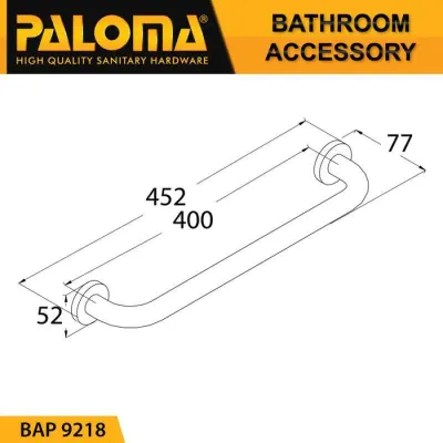 DAKOTA BATH GRAB BAR 9218 MATTE BLACK 2