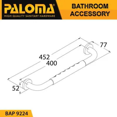 DAKOTA BATH GRAB BAR WITH RUBBER 9224 3