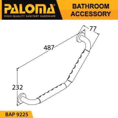 DAKOTA BATH GRAB BAR WITH RUBBER 9225 3