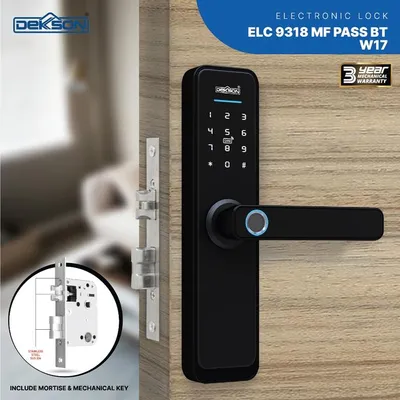ELECTRONIC LOCK DEKKSON ELC 9318 MF PASS BT (L) W17 TUYA BLACK 2