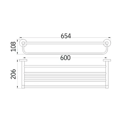 DAKOTA TOWEL SHELF 2107GM - 600MM 3