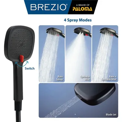 MARVEN SINGLE KNOB PIANO BATH / SHOWER MIXER WITH RAINSHOWER ABS 6203GMU 6