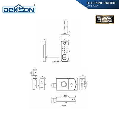 ELECTRONIC RIMLOCK DEKKSON ER D15 BLACK 2